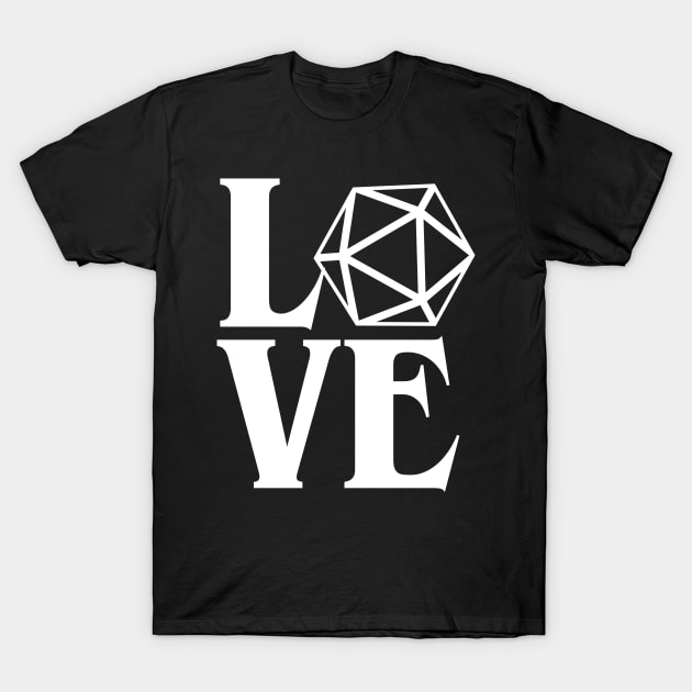 Polyhedral D20 Love T-Shirt by gam1ngguy